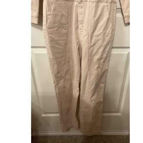 Young, Fabulous, & Broke Sample Sale Utility Cargo Jumpsuit in Khaki - Picture 5 of 8